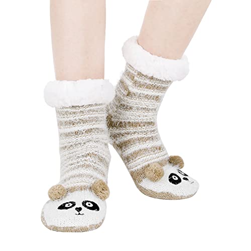 Image of Chassic Sherpa Lined Slipper Socks for Women, Non-Slip Cozy Winter House Socks, Soft Fuzzy Socks, Gifts for Women & Ladies Stocking Stuffers