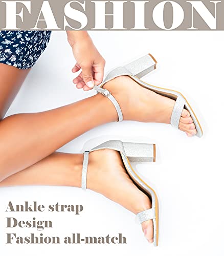 Image of Ankis Heels for Women Open Toe Ankle Strap Chunky Heel Sandals 2.75 Inch
