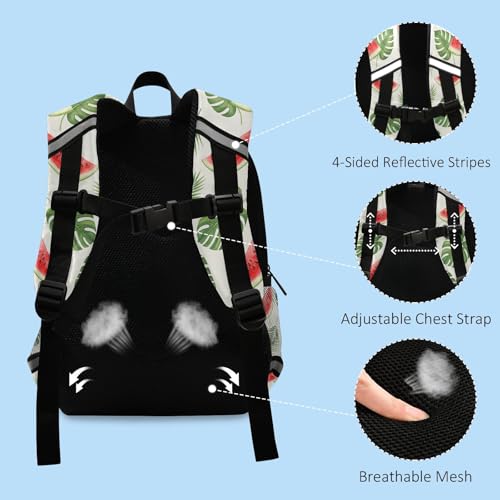 Red Watermelon Tropical Leaves Small Backpack for Toddler Girls Boys Kids Backpacks Travel Back Pack4