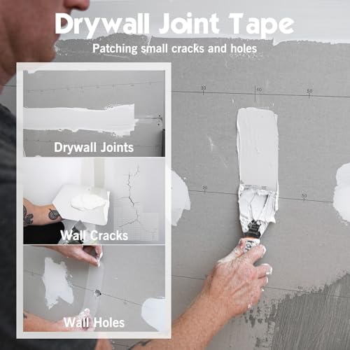 Image of ROLLINGDOG Fiberglass Drywall Joint Tape | 2in x147 ft Self-Adhesive Mesh Tape, Drywall Repair Tape for Wall, Ceiling, Plaster, Sheetrock Crack and Seam Repair, 1 Roll