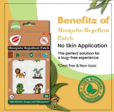RunBugz Natural Mosquito Repellent Cute Animal Patches for Babies & Kids | 24H Protection | Citronella, Lemongrass & Eucalyptus Oil | DEET-Free | Protection from Dengue & Malaria | 24 Patches 4