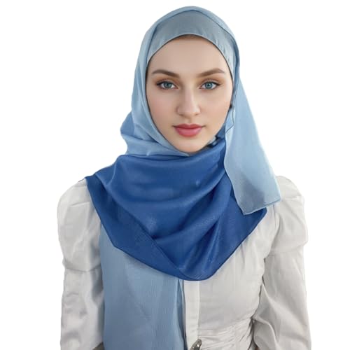 RARITYUS Fashion Gradient Color Hijab Scarf for Women Glitter Modal Instant Muslim Islamic Hijab Head Wraps Long Shawls