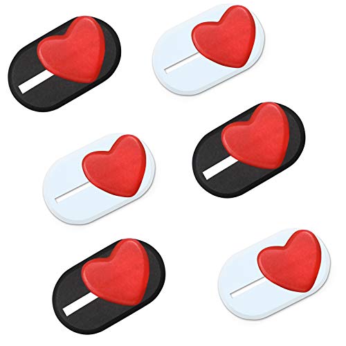 Camera Cover Slide for ipad, Laptop Camera Cover Slide, Cell Camera Cover Camera Block,Camera Privacy Cover 0.027inch Thin Heart Shape Webcam Slide Cover Cell Camera Cover (6pcs)