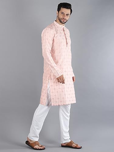 Image of Uri and MacKenzie Embroidery Silk Men's Kurta Pyjama Set