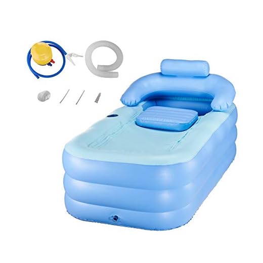 CO-Z Bañera Inflable para Adultos Piscina para Niños Spa Masaje Plegable Cama para Baño/ Jardín (Azul)