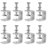C Klemme, 8 Stück Edelstahl C Zwingen, C Zwingen Schraubklemme,Schraubzwingen Klein, Heberinge C Klemme, Tischklemme für Holzarbeiten, Justierbare Breite Workbench Clamp, für Holzarbeiten Klemmen