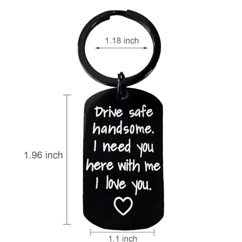 Image of Fathers Valentines Day Gifts for Him Dad Stocking Stuffers for Men Drive Safe Keychain Boyfriend Christmas Husband