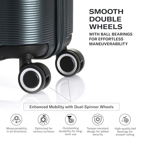 Image of Samsonite Trolley Bag Spinner Suitcase for Travel | Staren 75 Cms Polycarbonate Hardsided Large Check-in Luggage 8 Wheels Trolley Bag, Matte Green