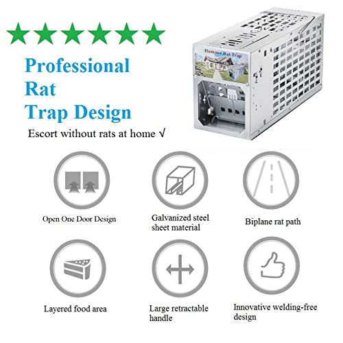Joozer Humane Rat Trap That Work Live Mouse Trap Indoor Catch And Release Animal Cage Multi Large Bait Outdoor Reusable Mice Voles Rodent(1 Door) #TOP2