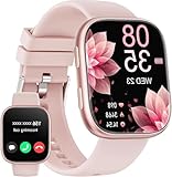 Csasan Reloj Inteligente Hombre Mujer, Smartwatch con Llamadas Bluetooth, Podómetro/Pulsómetro/Monitor de Sueño, Deportivos Pulsera Actividad para Android iOS, Rosa