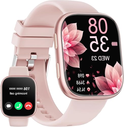 Csasan Reloj Inteligente Hombre Mujer, Smartwatch con Llamadas Bluetooth, Podómetro/Pulsómetro/Monitor de Sueño, Deportivos Pulsera Actividad para Android iOS, Rosa