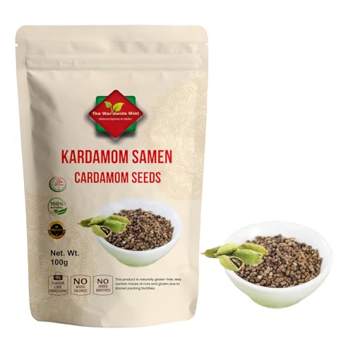 Kardamomsamen 100 g | Grüner Kardamom | Aromatische Samen für Tee Kaffee & Küche | 100% natürlich | Premium-Qualität | Ohne Zusatzstoffe | Non-GMO