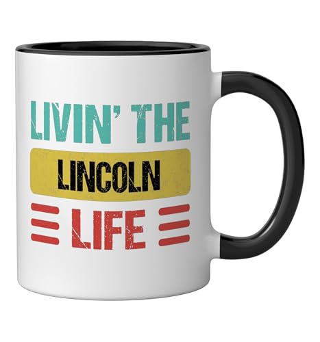 Vaso de cerámica Lincoln de 11 onzas negro/blanco miniatura 2
