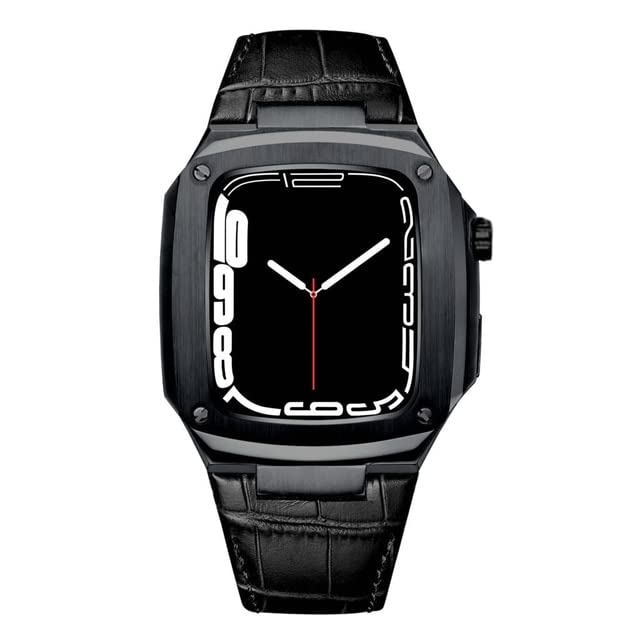 Bracelet Apple Watch cuir et boîtier métal pour le bureau et les sorties
