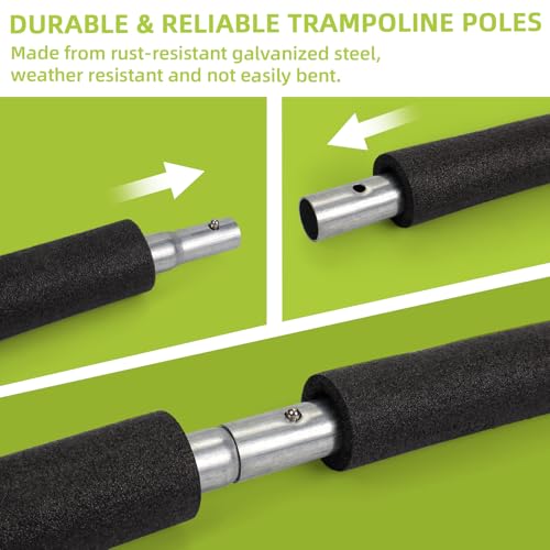 Image of Trampoline Poles Replacement for Skywalker Or Jumpzylla,Galvanized Trampoline Enclosure Pole for Skywalker or Jumpzylla,Replace Parts#4201 4202 4135 OR for Jumpzylla 8ft 10ft&12ft 14ft