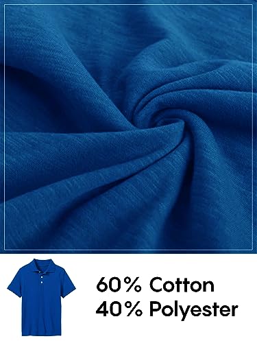 Image of Galaxy by Harvic Polo Shirt for Boys - 5 Pack School Uniform for Boys, Tagless Cotton Blend - Soft Comfortable Everyday Wear