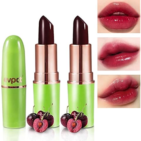 BINGBRUSH Color Changing Lipstick Queen,PH Mood Long Lasting Lip Gloss Korean Lip Balm Tinted Magic Makeup Moisturize Lipstick Set (2 Pcs Red Cherries, 2 Count (Pack of 1)) Cover