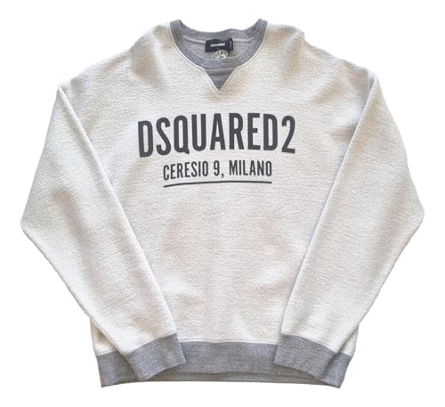 DSQUARED2 felpa girocollo in cotone uomo stampa S71GU0466 Tg.XL grigio