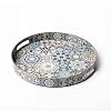 Round Serving Tray with Handles Boho Coffee Table Tray Serving TrayLarge Tray for Ottoman Coffee TableModern Decorative Tray for Living Room