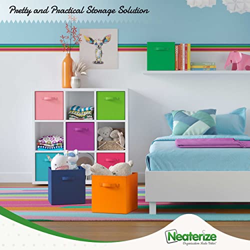 Neaterize 11 Inch Cube Storage Bins For Kids - Set Of 8 - Fits Into Most Storage Cubes Organizer, Perfect For Toy, Clothing, Nursery Or General Closet Organization #TOP6