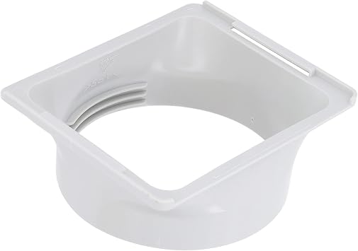 Universal Air Conditioner Hose Exhaust Coupler, Square to Round 5.9 Inch Portable Window Adaptor Secure Seal Bi-Directional Fit ABS Tube Connector Interface