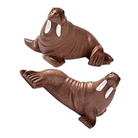 GOOHOCHY 2pcs Creative Mini Resin Walrus Figurines Ocean Animal Models Small Decorative Beach Scene Ornaments for Home Office Study Spaces