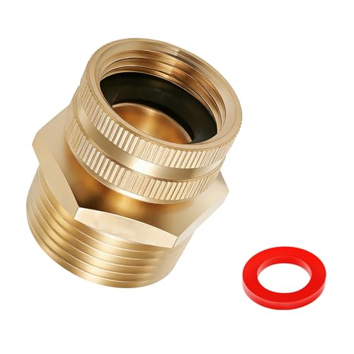 Litforge Lead-Free Brass 3/4 GHT Female to 1 NPT Male Swivel Adapter Heavy-Duty Thickened Wall Hose to Pipe Fitting 1 Pack
