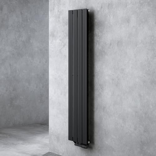 doporro Radiateur pour Chauffage Central 160x31cm Radiateur à Eau Chaude Panneau Monocouche Design Vertical Noir-Gris