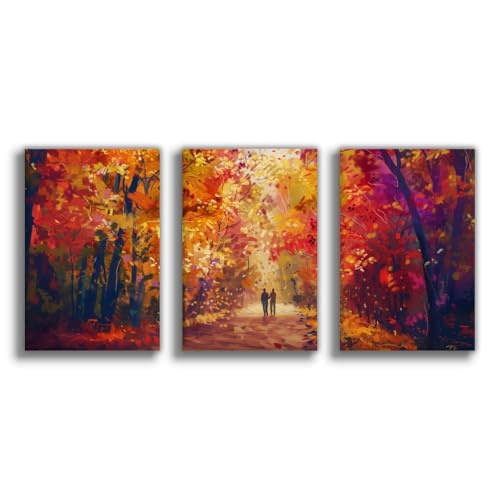 Poster abstrait sur toile UTGN arbres 50 x 75 cm aux détails graphiques contemporains