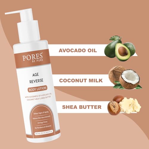 Image of PORES Be Pure Nourishing Body Milk 250ml Body Lotion | 72Hr Hydration | Deep Moisture Care for Very Dry Skin | Enriched with Almond Oil | Smooth, Radiant & Healthy Looking Skin Care (Coconut Milk, 250)