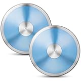 Wettarn 2 Pcs Discus, Man Women Discus Track and Field Discuses Track and Field Equipment (1 kg,Light Blue)