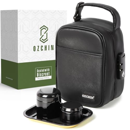 OZCHIN Large Smell Proof Bag with Combination Lock Odor Proof Lock Box Travel Storage Case Activated Charcoal Bag Great Christmas Gift (Black)