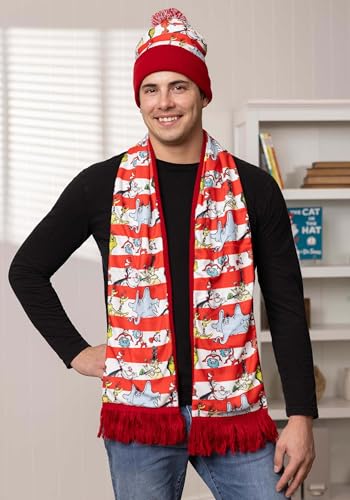 Dr. Seuss Winter Hat & Scarf Kit - Cat in the Hat Graphics, One Size Fits Most4