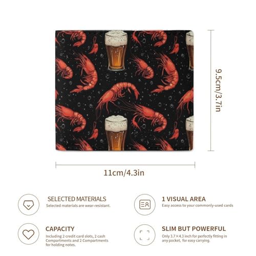 Shrimps Beer Coin Purse PU Leather Bifold Wallet Small Change Purse Pouch Front Pocket Wallets3