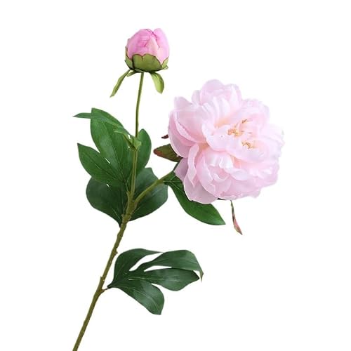 HONKERW fake flowers Artificial Peony 3PCS Vintage Silk Flowers Fake Peonies With Stems For Home Decoration Bouquet Arrangement artificial(Light pink)