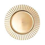Simply Elegant Fluted Edge Plastic Charger Plate | Service Plate for Parties, Dinner, Weddings, Quin