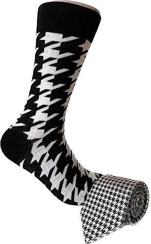 Triple M Plus Men's Various Black/White Dress socks,One size fits most men;Sock Size 10-13.4