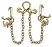 G70 V-Chain Bridle w/RTJ Cluster Hooks and Grab Hooks, 3' Legs Tow Chain 4700 WLL
