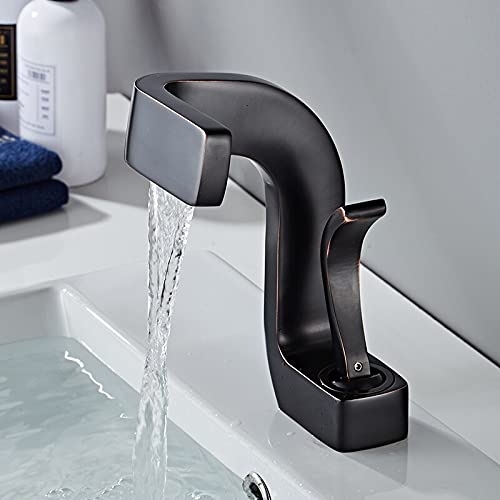 Robinet de lavabo noir JCAKES mitigeur d'évier eau chaude et froide pour salle de bain moderne