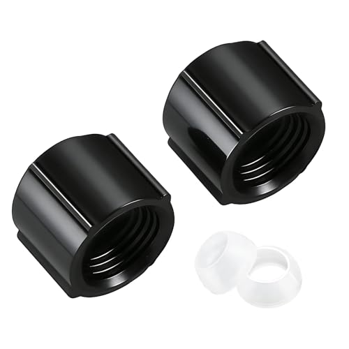 Ciuouient 2 Pcs Low Point Drain Seals and Caps Compatible with RV/Camper/Travel Trailer- 1/2 Inch Hot & Cold Water Lines