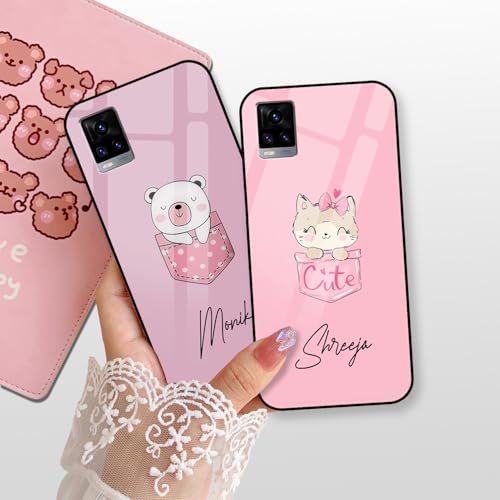 Image of COLORflow Back Cover Compatible with Vivo V20 | Cute Pocket Cartoons Color Customized | Shockproof TPU Bumper with Camera Protection Back Cover Compatible with Vivo V20