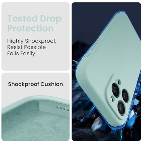 Image of FireNova Designed for iPhone 16 Pro Case, Silicone Upgraded [Camera Protection] Phone Case, Soft Anti-Scratch Microfiber Lining Inside, 2024, Mint Green
