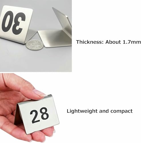 Numeradores de mesa, letreros de acero inoxidable y tarjetas de metal para bar 3