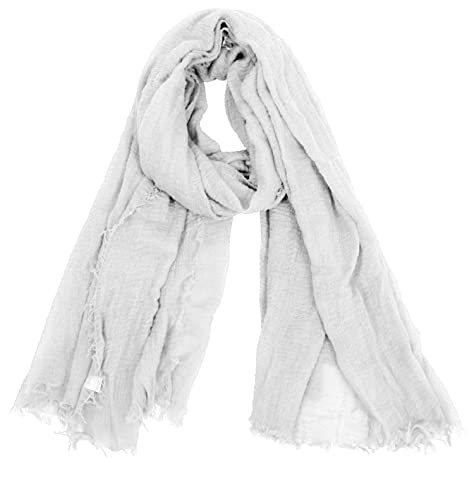 Van Der Rich ® - Foulard Echarpe Froissé Cache Cou Homme Femme (21-Blanc, TU)