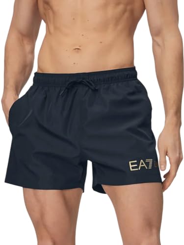EA7 Emporio Armani 8056643416625 Boxer pour homme avec logo ASV 7M002000AF13049, Noir doré., XL