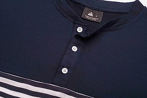 Little Beauty Henley Shirts For Men Shorts Sleeve Striped Mens Shirts Fashion Summer #TOP6