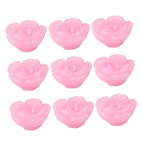 Bougies Flottantes Rose, 12 Pièces en Paraffine sans Émission de Fumée