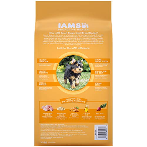 IAMS PROACTIVE HEALTH Small & Toy Breed Smart Puppy Dry Dog Food for Small Dogs with Real Chicken, 7 lb. Bag