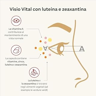 Doppelherz aktiv Visio Vital - Integratore Alimentare per la Vista con Luteina, Zeaxantina, Vitamina A, C, E e Zinco - Senza Glutine e Lattosio - 90 Capsule