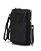 MKF Crossbody Cellphone Handbag for Women Wallet Purse â€“ PU Leather Multi Pockets Clutch Bag, Wristlet Strap Black